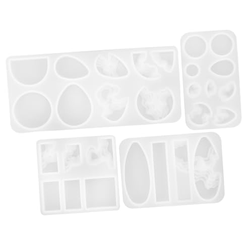 BEBEMOKO 4Stücke Teiliges Silikonform für DIY Schmuckanhänger Kreative Formen für Ohrringe und Anhänger für Epoxidharz Projekte und Bastelarbeiten von BEBEMOKO