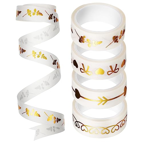 BEBEMOKO 5 Rollen Heißprägeband Streifen Klebeband für Scrapbooking Sammelalbum Junk-Journal Band umwickeln Farben Wickelband Abdeckband Washi Tape zum Aufzeichnen Papier von BEBEMOKO