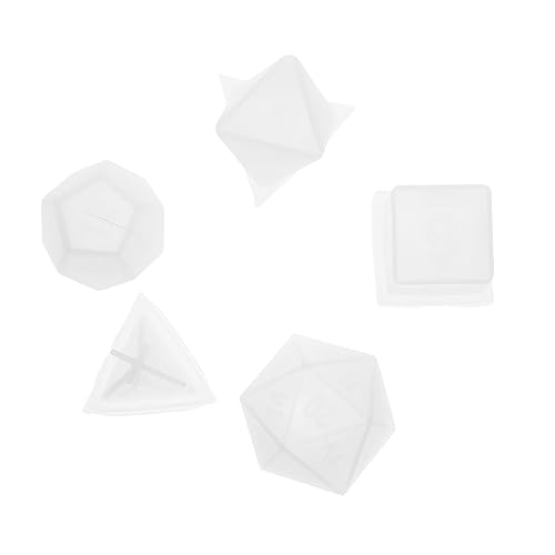 BEBEMOKO 5 Stück Diy Kristall Epoxidharz Würfelmold Teiliges Silikonformen für Bastelprojekte und Wiederverwendbar für Handarbeit und Spielzeuggestaltung von BEBEMOKO