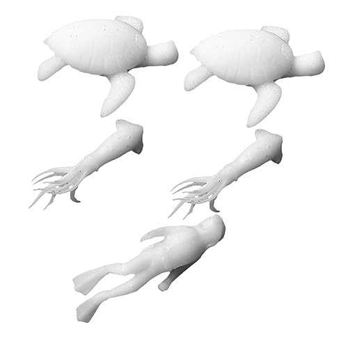 BEBEMOKO 5 Stück Miniatur Schildkröten Epoxidharz Füller Teiliges Mikro Landschaftszubehör für DIY Dekoration Realistische Formen von Taucher und von BEBEMOKO