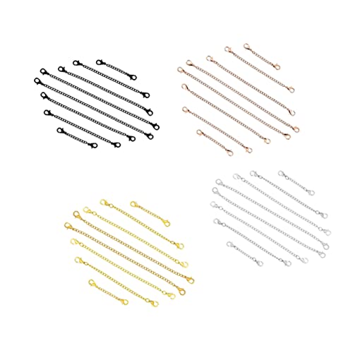 BEBEMOKO 5 Stück Teiliges Verlängerungskette mit Robustem Karabiner für DIY Schmuckherstellung Gold Praktisch und Glänzend für Armbänder und BEBEMOKO 5 Stück Teiliges Verlängerungskette mit Robustem Karabiner für DIY Schmuckherstellung Gold Praktisch und Glänzend für Armbänder und von BEBEMOKO