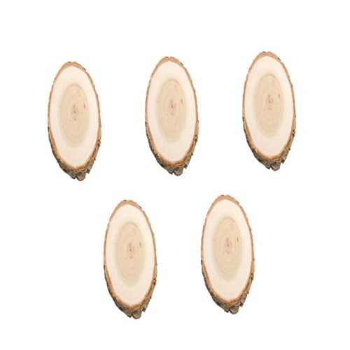 BEBEMOKO 5 Stück ovale Kiefernholz-Wandtafel zum Aufhängen, blanko, für Zuhause, Café, Bar, Restaurant, Dekoration, glatte Oberfläche zum Malen, Zeichnen, Aufkleber von BEBEMOKO