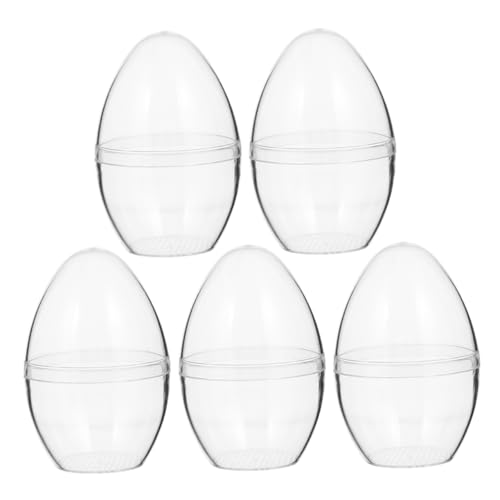 BEBEMOKO 5 Stück transparente Kunststoff-Eier zum Befüllen mit Eiern, transparent, eiförmige Kugeln zum Basteln, für Partygeschenke, Heimdekoration und Frühlingsjagd-Aktivitäten BEBEMOKO 5 Stück transparente Kunststoff-Eier zum Befüllen mit Eiern, transparent, eiförmige Kugeln zum Basteln, für Partygeschenke, Heimdekoration und Frühlingsjagd-Aktivitäten von BEBEMOKO