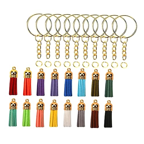 BEBEMOKO 50 Sätze Teiliges Diy Schlüsselanhänger mit Offenen Ringen Bunten Quasten und Schlüsselringen Bastelprojekte und für Familie Zufällige Farbe BEBEMOKO 50 Sätze Teiliges Diy Schlüsselanhänger mit Offenen Ringen Bunten Quasten und Schlüsselringen Bastelprojekte und für Familie Zufällige Farbe von BEBEMOKO