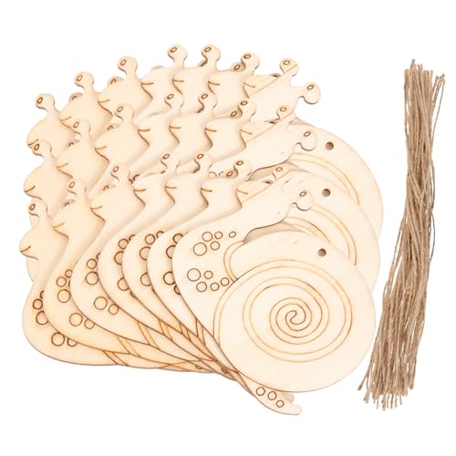 BEBEMOKO 50 Sets Schneckenform, unlackiertes Holzhandwerk für Malerei und Heimdekoration, natürliche Scheiben mit glatten Kanten, inklusive Aufhängung und Seil BEBEMOKO 50 Sets Schneckenform, unlackiertes Holzhandwerk für Malerei und Heimdekoration, natürliche Scheiben mit glatten Kanten, inklusive Aufhängung und Seil von BEBEMOKO