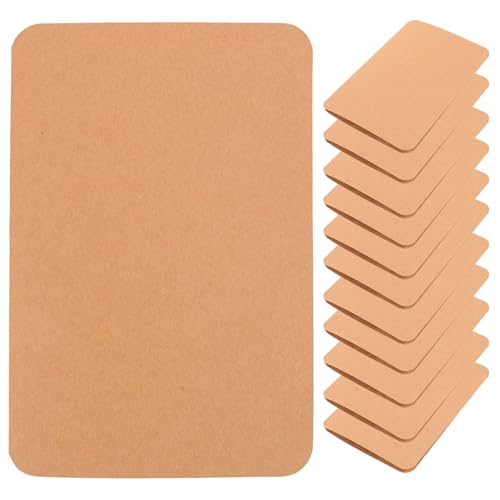 BEBEMOKO 50 Stück Kraftpapier Doppelkarten Blanko Klappkarten im Vintage Stil Naturbraun DIY Grußkarten für Geburtstag Hochzeit Party Geschenk Beschriftbar Robust und Langlebig von BEBEMOKO