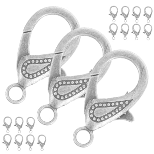 BEBEMOKO 50 Stück Schmuckzubehör schmuckverbinder schlüsselkette key chain schlusselketten Schmuckbasteln Karabinerverschlüsse Helfer schmuck stecker Schmuckmaterialien Zinklegierung Silver von BEBEMOKO