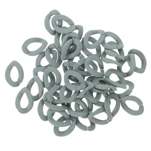 BEBEMOKO 50 Stück Selbstschnallende Kette Aus Kunststoff Für Bunt Crimpen Schlüssel Kunststoffdekore Armbandverzierungen Charme Dekore Entzückende Ketten Halsketten-dekore Grey Plastik von BEBEMOKO