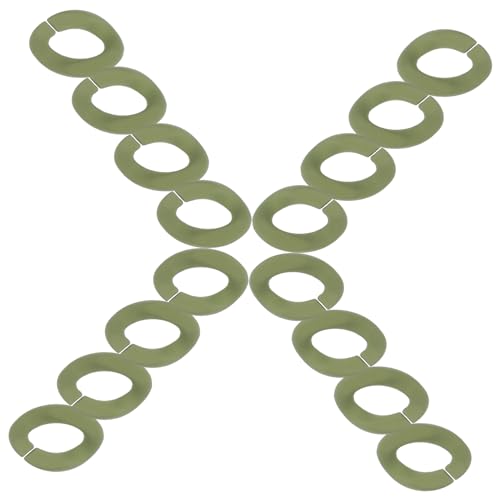 BEBEMOKO 50 Stück Selbstschnallende Kette aus Kunststoff Schmuckketten für Halsketten Kettenglieder für die Schmuckherstellung Kunststoffzubehör selbstknickende Dekore Plastik Olive Green von BEBEMOKO
