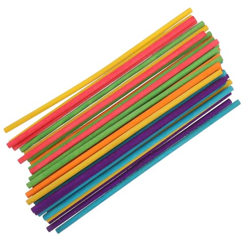 BEBEMOKO 50 Stück Teiliges Bunte Holzstäbchen für DIY Bastelprojekte Modelle Skulpturen Farbige Holzstäbe für Kreative und Lernspiele BEBEMOKO 50 Stück Teiliges Bunte Holzstäbchen für DIY Bastelprojekte Modelle Skulpturen Farbige Holzstäbe für Kreative und Lernspiele von BEBEMOKO