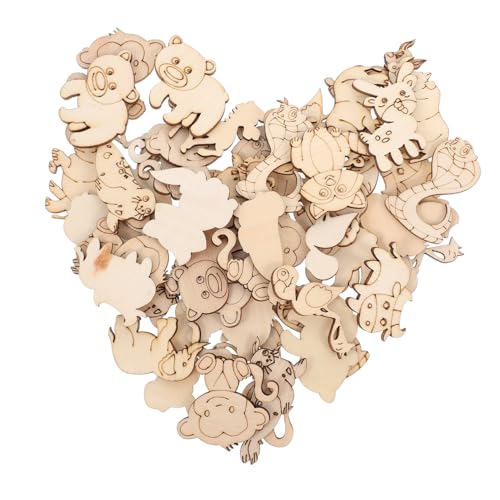 BEBEMOKO 50 Stück Unvollendete Holzscheiben Tiere zum Bemalen Natürliche Holzteile für DIY Bastelprojekte Vielseitige Holztiere als Streudeko und Handwerksverzierungen BEBEMOKO 50 Stück Unvollendete Holzscheiben Tiere zum Bemalen Natürliche Holzteile für DIY Bastelprojekte Vielseitige Holztiere als Streudeko und Handwerksverzierungen von BEBEMOKO