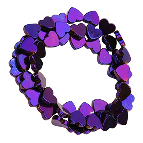 BEBEMOKO 50Stücke Hohle Herzform Farbige Steinperlen Plattierte DIY Bastelperlen Für Schmuckzubehör Armbänder Und Halsketten Lila BEBEMOKO 50Stücke Hohle Herzform Farbige Steinperlen Plattierte DIY Bastelperlen Für Schmuckzubehör Armbänder Und Halsketten Lila von BEBEMOKO
