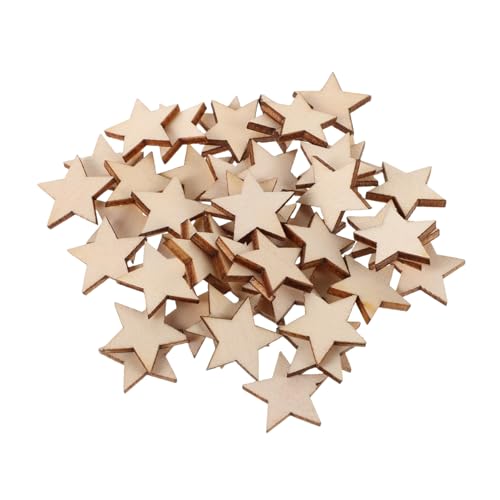 BEBEMOKO 50Stücke Holzsterne zum Basteln Unbemalte Holz Sternverzierungen für DIY Projekte für Weihnachtsdekoration und Bastelarbeiten Vielseitig von BEBEMOKO