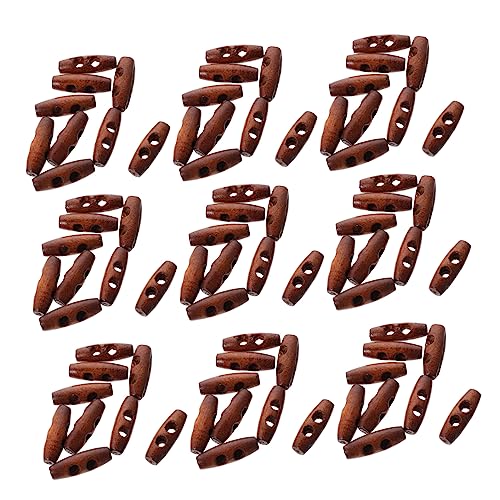 BEBEMOKO 50Stücke Olivförmige Holzknöpfe Natürliche Nähknöpfe für Jacken und Mäntel Dekorative Zierknöpfe für DIY Projekte Hochwertige Verarbeitung für von BEBEMOKO