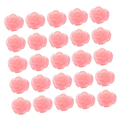 BEBEMOKO 50Stücke Rosa Rosen Geschnitzt Lose Perlen Abstandsperlen für DIY Schmuck Bastelversorgung für Armbänder und Charms von BEBEMOKO