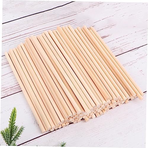 BEBEMOKO 50Stücke Unlackierte Zylindrische Holzstäbe DIY Zubehör für Handwerk und Kunstprojekte Hochwertiges Holzmaterial für Bastelideen und von BEBEMOKO