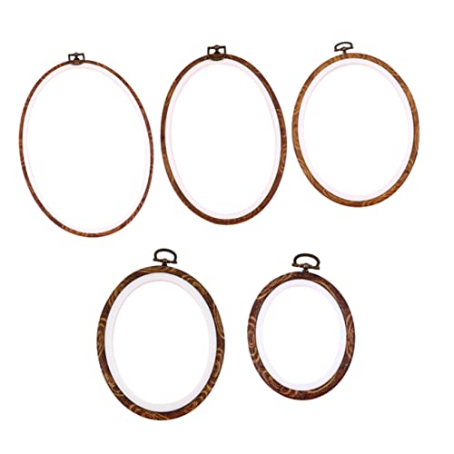 BEBEMOKO 5Stücke Stickrahmen Ovaler Kreuzstichbügel für DIY Handarbeiten für Anfänger und Erfahrene Stickliebhaber Langlebig und Leicht zu Handhaben von BEBEMOKO