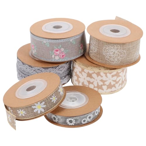 BEBEMOKO 6 Rollen Box Blumenband farbig wickeln Schleife Geburtstag seidenband ribbon geschenkpakete geschengutsein presents Heimgeschenkband Geschenkband präsentieren Bogenband Polyester von BEBEMOKO