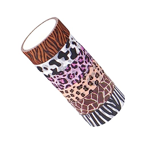BEBEMOKO 6 Rollen Tiermusteraufkleber Washi-Tape mit Tiermotiv Washi-Tape-Scrapbooking Dekoratives Washi Tape dekoratives Klebeband zum Basteln Band süß Washi -Bänder Papier von BEBEMOKO