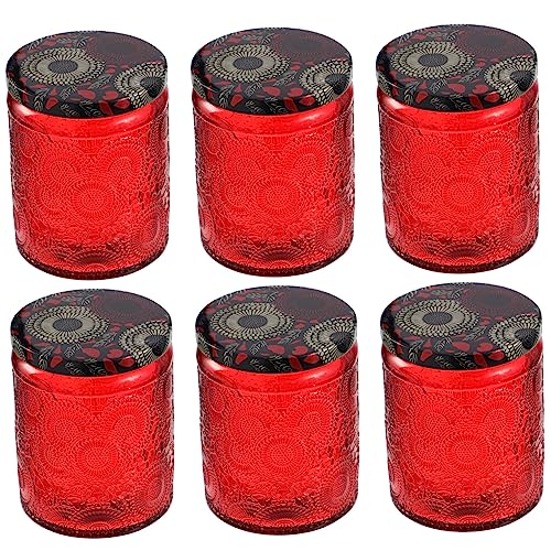 BEBEMOKO 6 Stück DIY Kerzenbehälter Mittlere Rote Glaskerzenbehälter für Kerzenherstellung für Kreative Projekte und Aufbewahrung von Bastelmaterialien BEBEMOKO 6 Stück DIY Kerzenbehälter Mittlere Rote Glaskerzenbehälter für Kerzenherstellung für Kreative Projekte und Aufbewahrung von Bastelmaterialien von BEBEMOKO