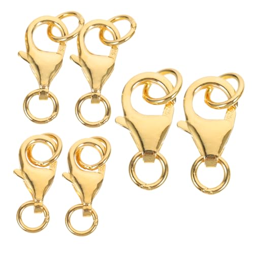 BEBEMOKO 6 Stück Silber Zubehör Teiliges Lobster Claw Verschluss Vergoldeten Öffnungsringen für DIY Schmuckherstellung und Reparatur für und Armbänder BEBEMOKO 6 Stück Silber Zubehör Teiliges Lobster Claw Verschluss Vergoldeten Öffnungsringen für DIY Schmuckherstellung und Reparatur für und Armbänder von BEBEMOKO