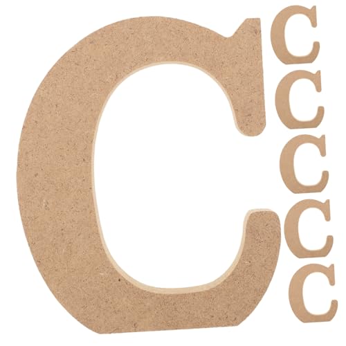 BEBEMOKO 6 Stück Teiliges Unbearbeitete Holzbuchstaben C für Diy Dekoration Hochzeiten Partys Robuste und Leichte Holzbuchstaben für Bastelprojekte und Wohnraumgestaltung von BEBEMOKO