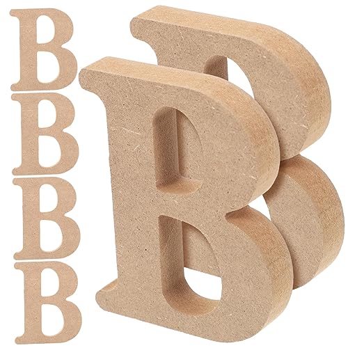 BEBEMOKO 6 unlackierte Holzbuchstaben B für Bastelprojekte, Wandbuchstaben, Dekoration, blanko, Alphabetschild, Dekoration für Zuhause, Hochzeiten, Partys und besondere Anlässe von BEBEMOKO