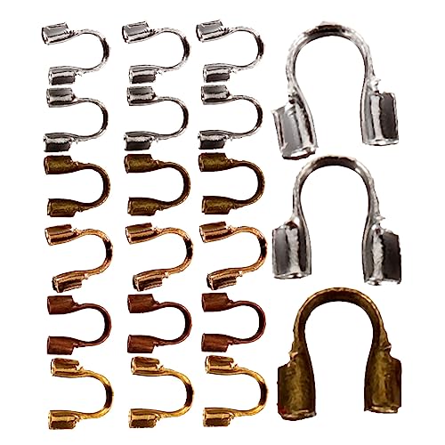 BEBEMOKO 600Stücke U Förmige Crimp Perlen für Schmuckzubehör DIY Handwerksvorräte Antikbronze und Antikrot für Armbänder und von BEBEMOKO