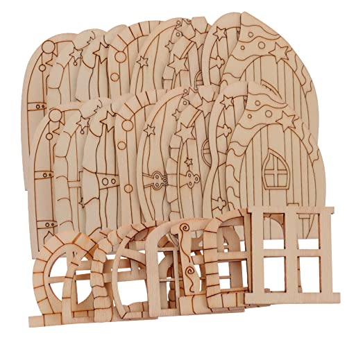 BEBEMOKO 64 Stück Miniatur-Feentüren aus Holz, unlackiert, Bastelzubehör für Feenhaus, Gartendekoration, Spielen und Miniatur-Fotografie BEBEMOKO 64 Stück Miniatur-Feentüren aus Holz, unlackiert, Bastelzubehör für Feenhaus, Gartendekoration, Spielen und Miniatur-Fotografie von BEBEMOKO