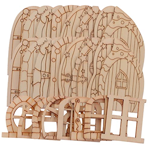 BEBEMOKO 64Stücke Feentüren Holz DIY Bastelset für Garten und Feenhaus Unvollendete Dekoration Zubehör für Landschaften und Fotografie BEBEMOKO 64Stücke Feentüren Holz DIY Bastelset für Garten und Feenhaus Unvollendete Dekoration Zubehör für Landschaften und Fotografie von BEBEMOKO
