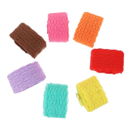 BEBEMOKO 7 Rollen dekorativer Halsausschnitt, Spitzenbordüre, breit, hohl, für DIY, Kleidung, Unterwäsche, Nähen, Scrapbooking, Geschenkverpackung, Licht von BEBEMOKO