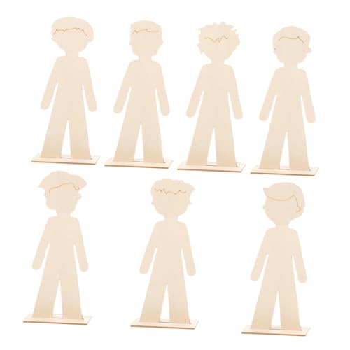BEBEMOKO 7pcs Figurformen Modell Holzmalerei Handwerk Für Kinder DIY Boy Holzscheiben Für Handwerk Vorschulbildung Und Heimdekoration von BEBEMOKO