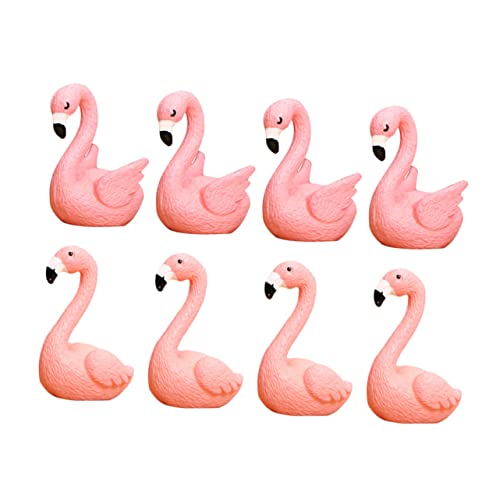 BEBEMOKO 8 Stück Miniatur-Flamingo-Figuren, niedliche PVC-Kuchendekoration und Gartendekoration für DIY-Landschaftsdekoration und Party-Dekoration, Flamingo-Handwerk von BEBEMOKO