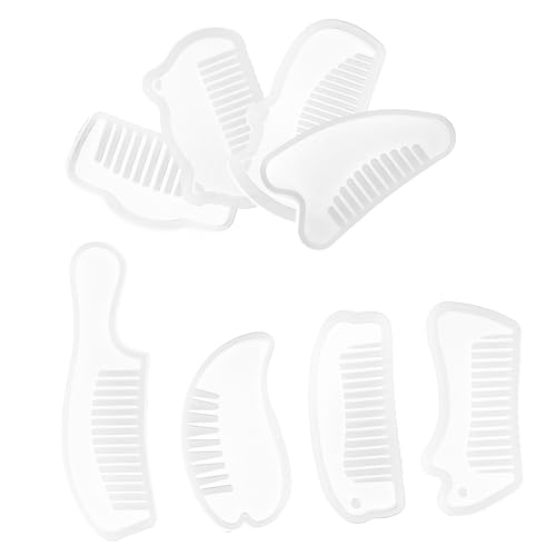 BEBEMOKO 8Stücke Teiliges Silikon Kammform für DIY Flexible und Langlebige Epoxidharz Gießform Silikonformen für Haarstyling Leicht zu Entformen und Reißfest von BEBEMOKO