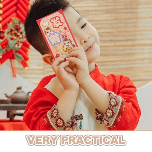 BEBEMOKO 90 Stück Rote Umschläge Jahr Des Pferdes Hongbao Lunar Year Cash Envelopes Robuste Stilvolle Chinesische Glücksumschläge für Frühjahrsfest Hochzeiten Geburtstage von BEBEMOKO