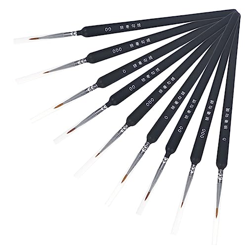 BEBEMOKO 9Stücke Teiliges Tragbare Pinsel für Aquarell und Kunst Ergonomische Pinsel für Kreative Malwerkzeuge Malfähigkeiten für Zuhause und Kunstprojekte von BEBEMOKO