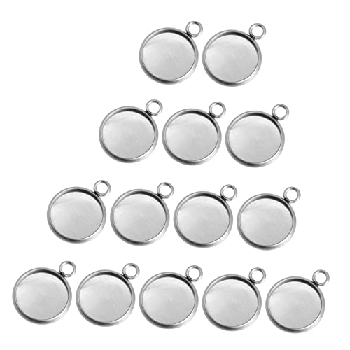 BEBEMOKO Anhängertabletts für selbstgemachten Schmuck, runde Lünette, blanko Boden für Halsketten, Ohrringe, Armbänder, Bastelzubehör, Edelstein-Design, langlebig und stilvoll, 1.8x1.8cm, Edelstahl BEBEMOKO Anhängertabletts für selbstgemachten Schmuck, runde Lünette, blanko Boden für Halsketten, Ohrringe, Armbänder, Bastelzubehör, Edelstein-Design, langlebig und stilvoll, 1.8x1.8cm, Edelstahl von BEBEMOKO