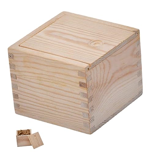 BEBEMOKO Aufbewahrungsbox aus Holz, würfelförmig, mit Schiebedeckel, dekorativer Verpackungsbehälter für Schmuckstücke, Andenken und Bastelarbeiten, Decoupage BEBEMOKO Aufbewahrungsbox aus Holz, würfelförmig, mit Schiebedeckel, dekorativer Verpackungsbehälter für Schmuckstücke, Andenken und Bastelarbeiten, Decoupage von BEBEMOKO