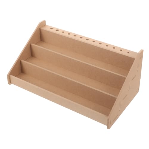 BEBEMOKO Paint-organizer Aus Holz Mit Pinselhalter Stufiger Aufbewahrungsständer Für Acrylfarben Pigmente Und Malutensilien Praktische Lösung Für Künstler Und Bastler Stabil Und Leicht von BEBEMOKO