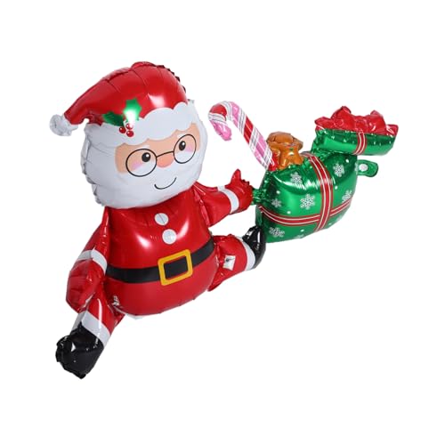 BEBEMOKO Aufblasbarer Weihnachtsmann Ballon Groß Für Feiertage Weihnachtsballon Dekoration Dekorationen Ballons Woo Weihnachtsfolie Zahlenballon Links Und Party von BEBEMOKO