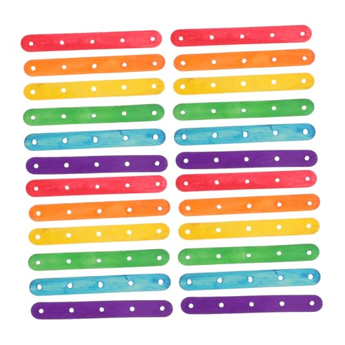 BEBEMOKO Bunte Eisstäbchen aus Holz zum Basteln, Loch, Lutscher, sicheres Material für Eis am Stiel, für Partys, Festivals, 100 Stück von BEBEMOKO