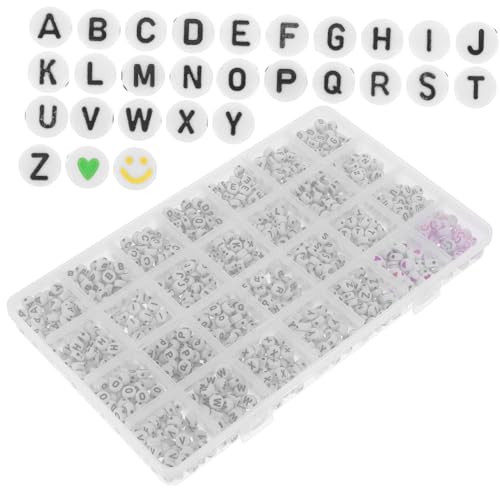 BEBEMOKO DIY Armbandperlen Buchstabenperlen Multifunktionale Acryl Perlen für Schmuckherstellung Bastelperlen für Armbänder und Freundschaftsarmbänder Leicht und Robust von BEBEMOKO