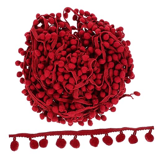 BEBEMOKO Dekorative Pompom-Bordüre für Kleidung und Vorhänge, breite Kugeln, Nähborte für Handwerk und Heimdekoration von BEBEMOKO