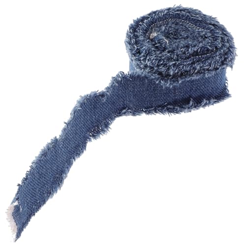 BEBEMOKO Delikates Jeansstoff Schleifenband Breit Polyester Geschenkband für DIY Haarschleifen Geschenkverpackung Dekoration Rustikales Langlebiges Bastelband von BEBEMOKO