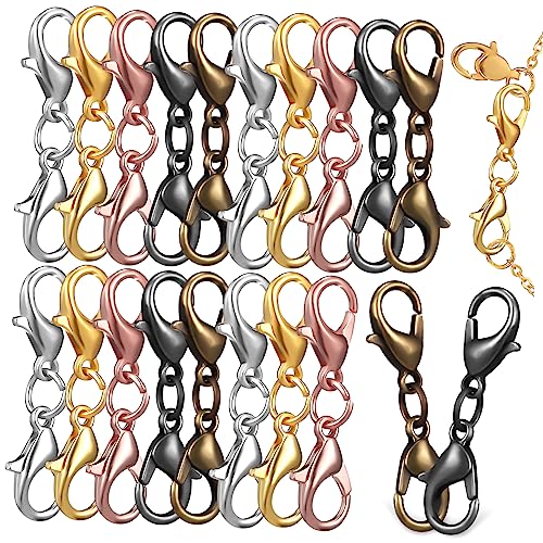 BEBEMOKO Doppel-Karabinerverschlüsse für Schmuckherstellung, antikes Rotguss-Schmuck-Karabinerverschlüsse für Halsketten und Armbänder, 20 Stück von BEBEMOKO