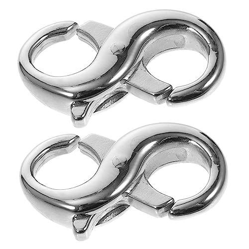 BEBEMOKO Doppel-Karabinerverschluss, verschleißfester Titanstahl zur Schmuckherstellung für Halsketten- und Armbandprojekte, langlebig und stilvoll, 2 Stück von BEBEMOKO