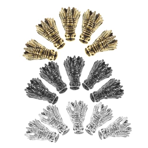 BEBEMOKO Drachenkopf-Abstandshalter aus Legierung, Charms für Schmuckherstellung, einzigartige Armbandperlen zum Basteln und Zubehör, 15 Stück von BEBEMOKO
