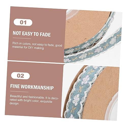BEBEMOKO Ethnisches Besticktes Jacquard Band Hochwertiges DIY Geschenkverpackungsband Dekoratives Schleifenband für Kleidung Party und Geschenkbox Dekoration Leicht Zuschneidbar Blau von BEBEMOKO