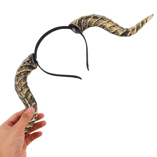 BEBEMOKO Halloween Teufelshorn Haarreif Gold Abnehmbares Gothic Kostüm-accessoire für Halloween Karneval Cosplay Themenpartys Vintage Steampunk Stil Vielseitig Stylbar Markanter Look BEBEMOKO Halloween Teufelshorn Haarreif Gold Abnehmbares Gothic Kostüm-accessoire für Halloween Karneval Cosplay Themenpartys Vintage Steampunk Stil Vielseitig Stylbar Markanter Look von BEBEMOKO