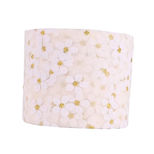 BEBEMOKO Handgefertigtes Gazeband mit Pflaumenblüten-Druck, für Bastelarbeiten, Haarschmuck, Kleidung, Dekoration und Geschenkverpackung, Beige von BEBEMOKO